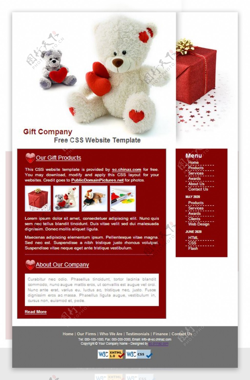 可爱礼品公司CSS网页模板