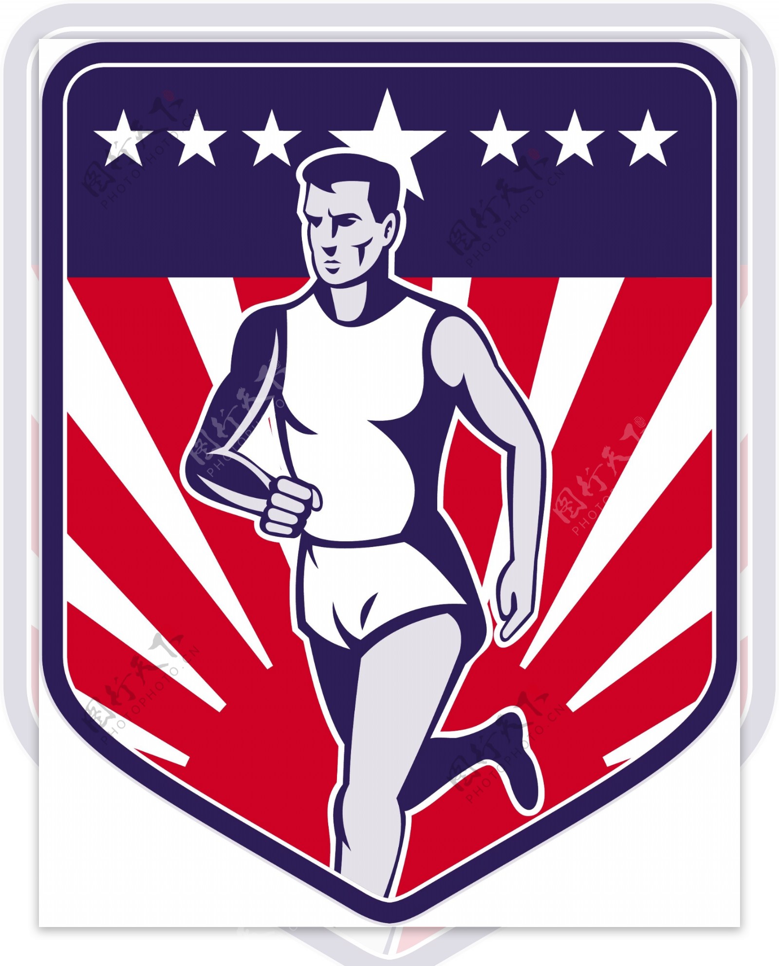 美国马拉松运动员星条旗