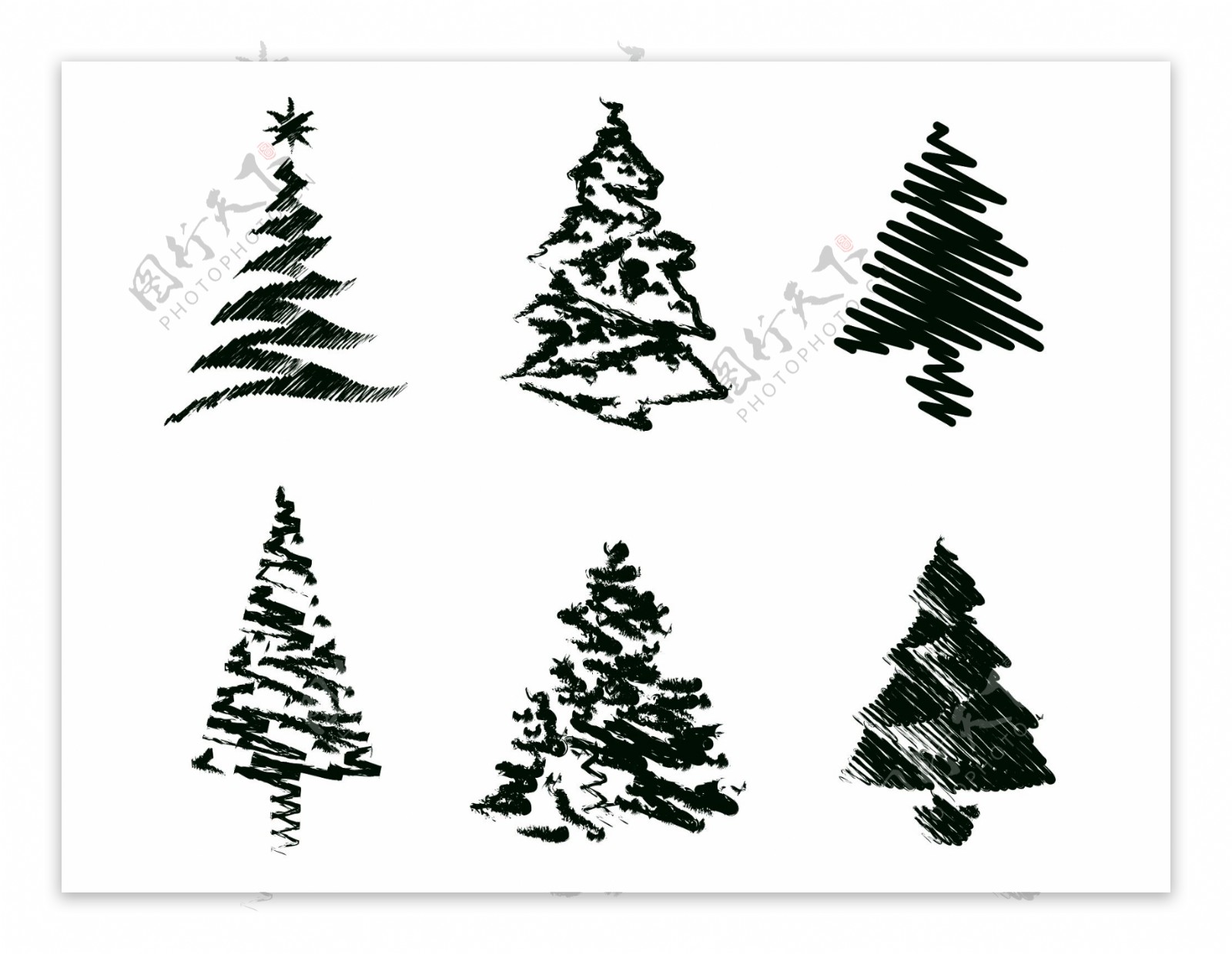 蹩脚的圣诞树的素描集III