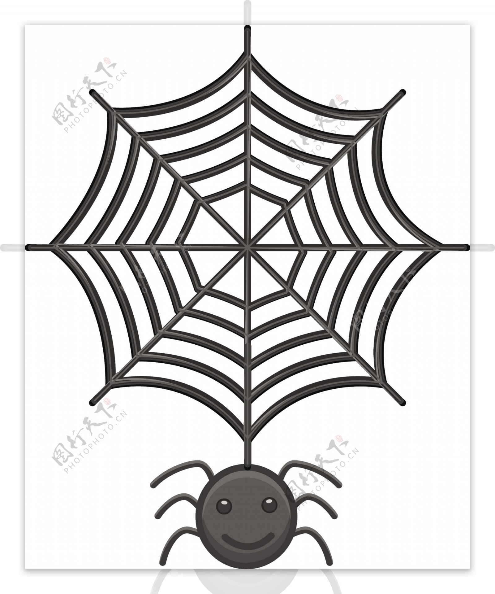 蜘蛛和蜘蛛网卡通矢量图
