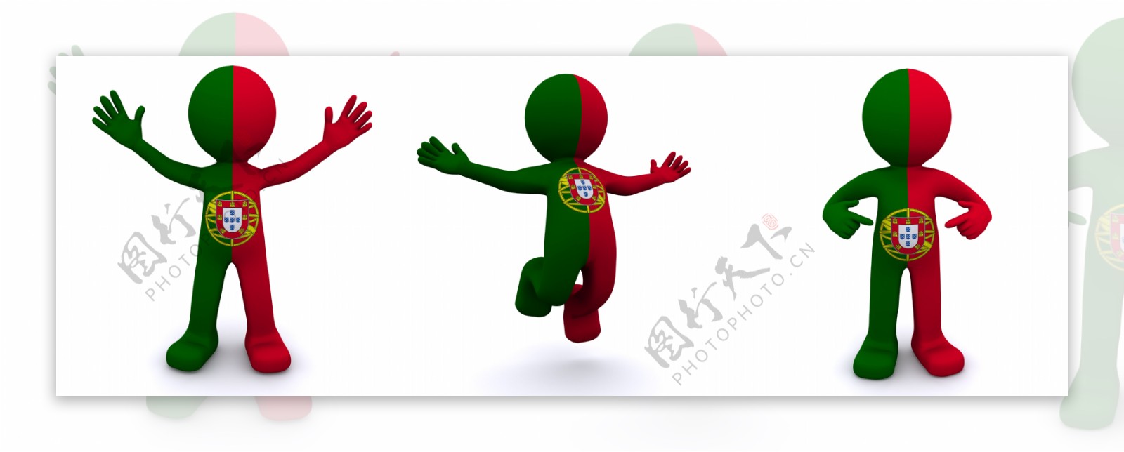 3D人物质感与葡萄牙国旗