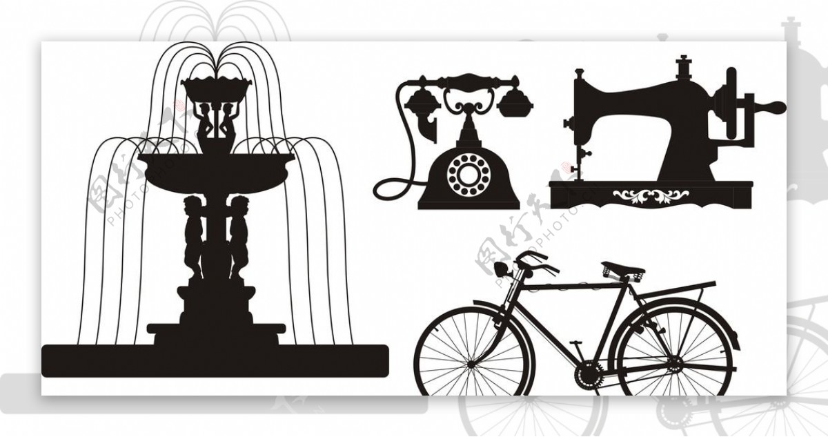 自行车电话缝纫机图片