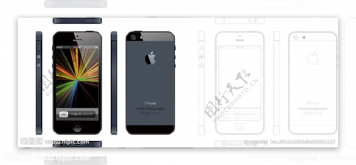iphone5精细平面图图片