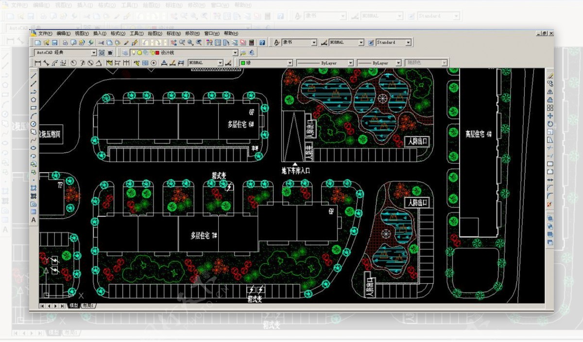 双兴小绿化平面图CAD图片