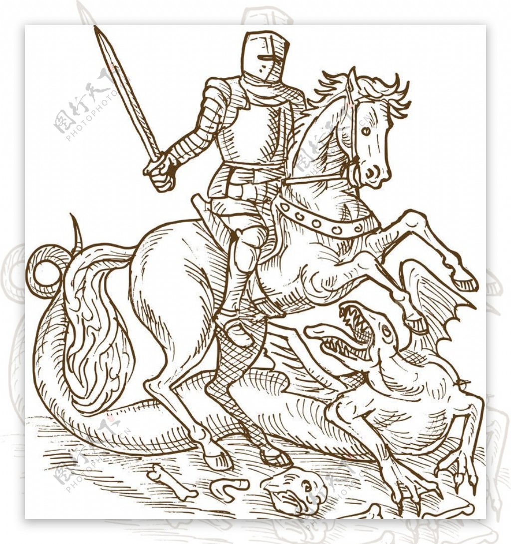 古欧洲骑士图片