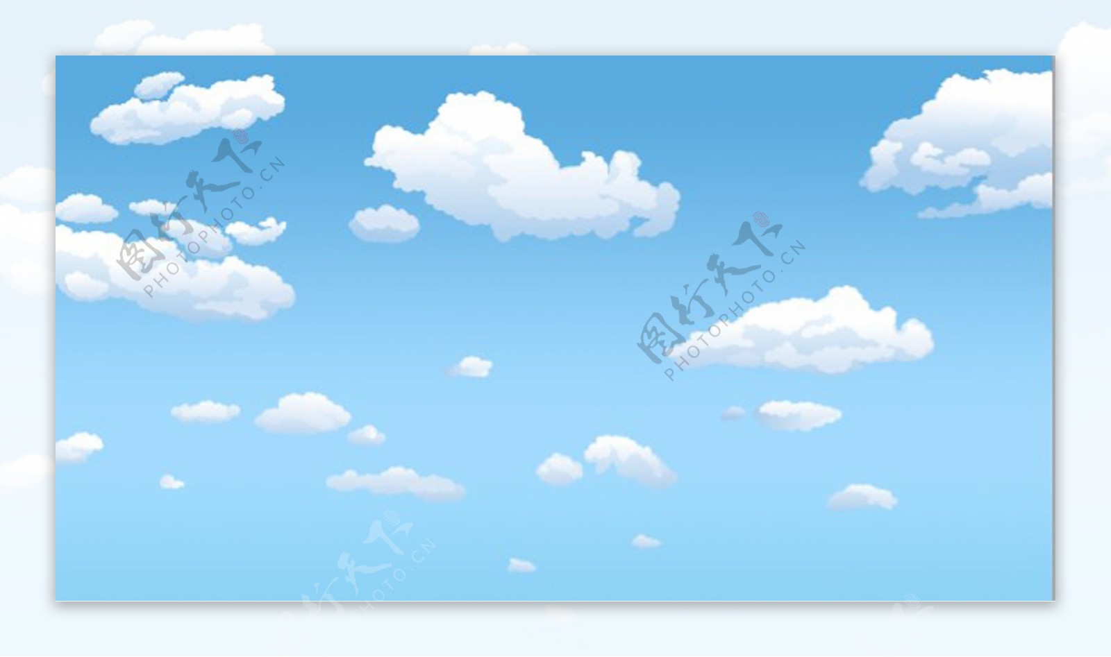 卡通蓝天白云实际像素下非高清图片