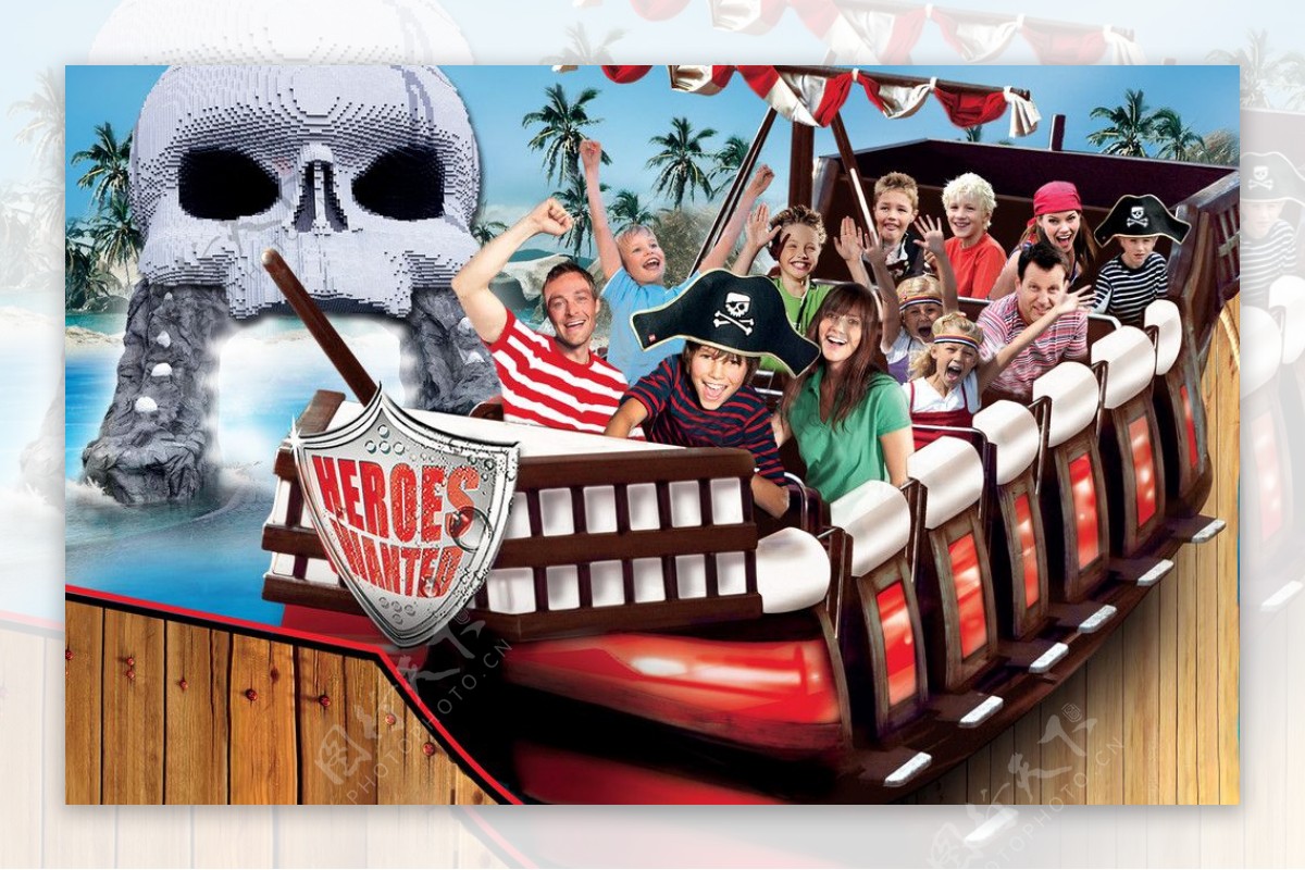 儿童游乐场的海盗船广告图片