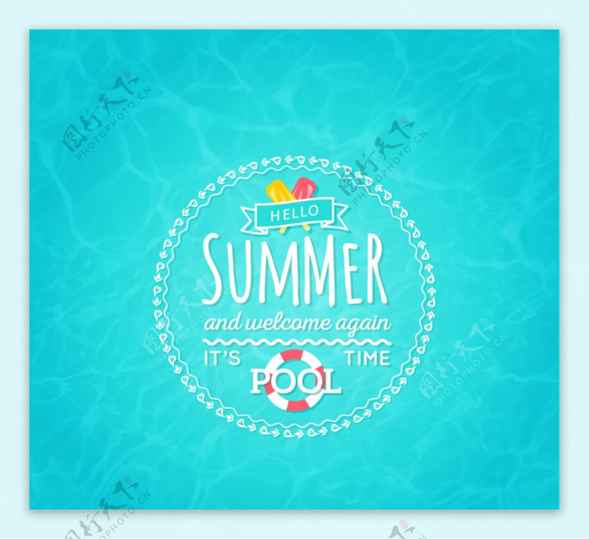夏日游泳池海报素材图片