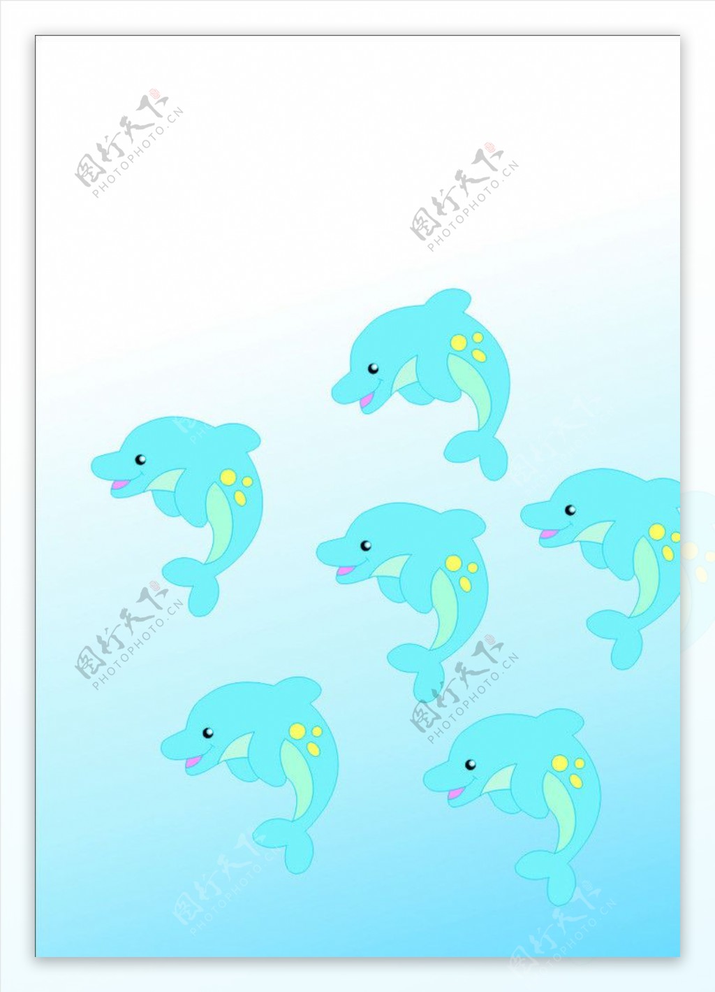 海海豚卡通蓝图片