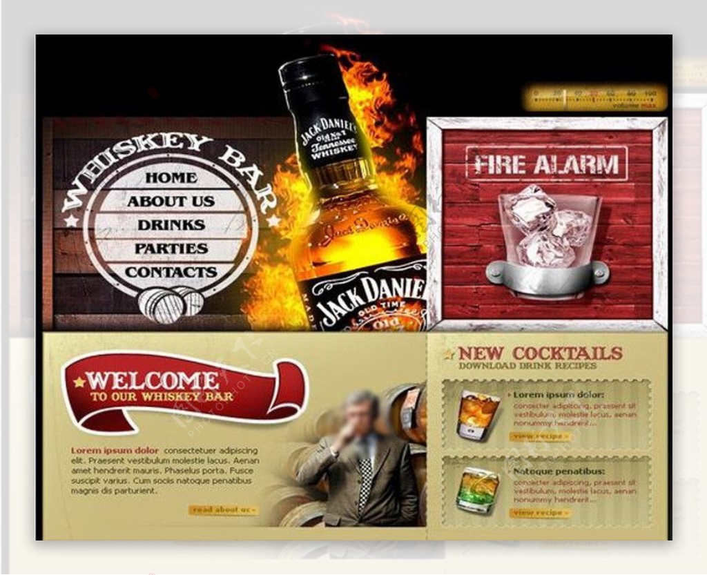 酒吧网站模板图片