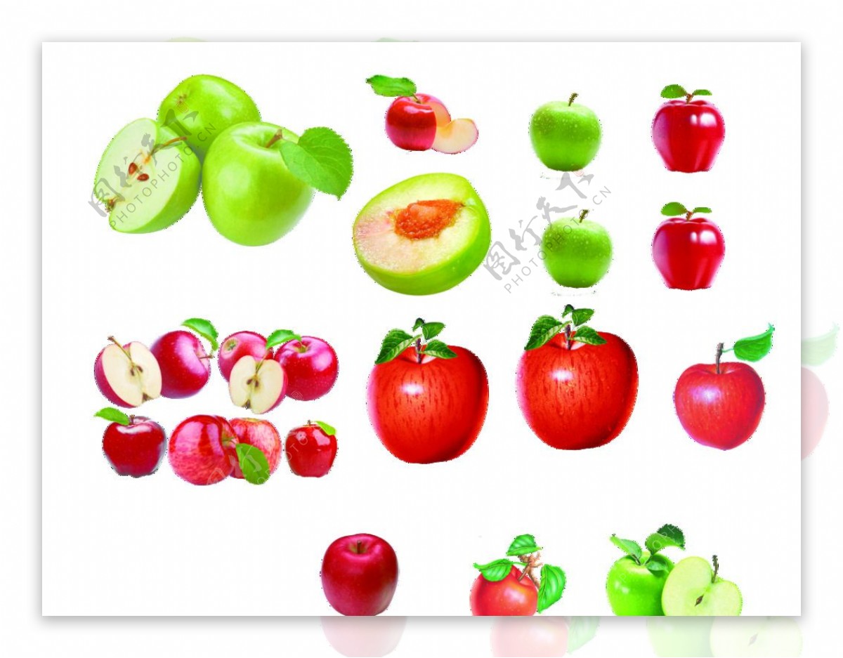 高清水果鲜果苹果集锦图片