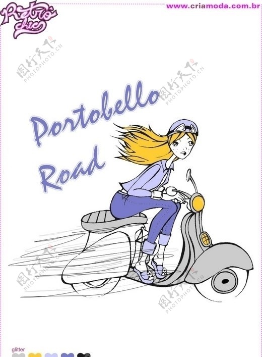 女孩骑摩托车图片