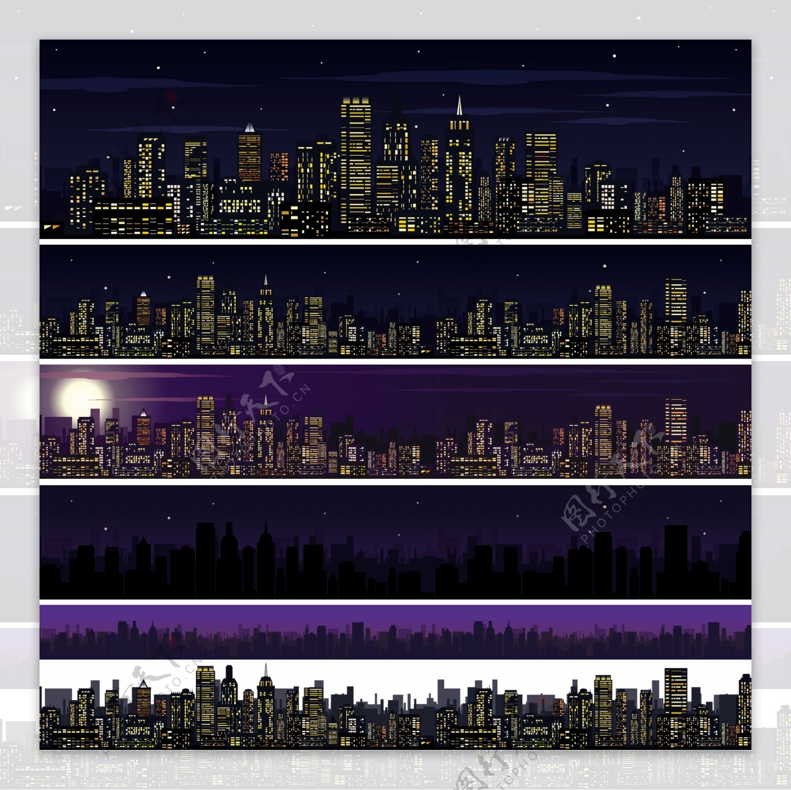 繁华的都市夜景图片