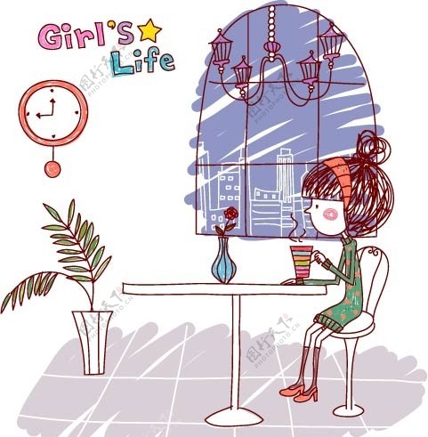 女生的生活GirlsLife喝饮料图片