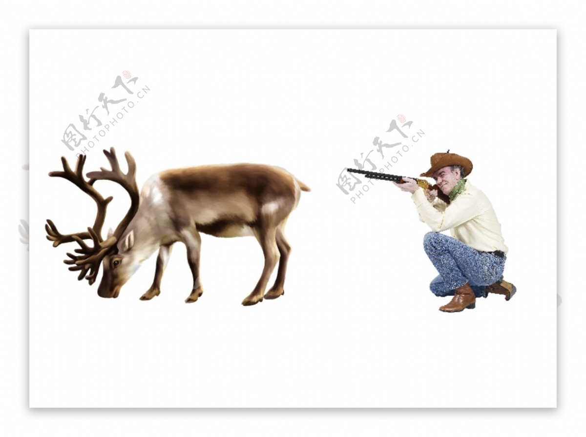 打猎鹿猎人图片