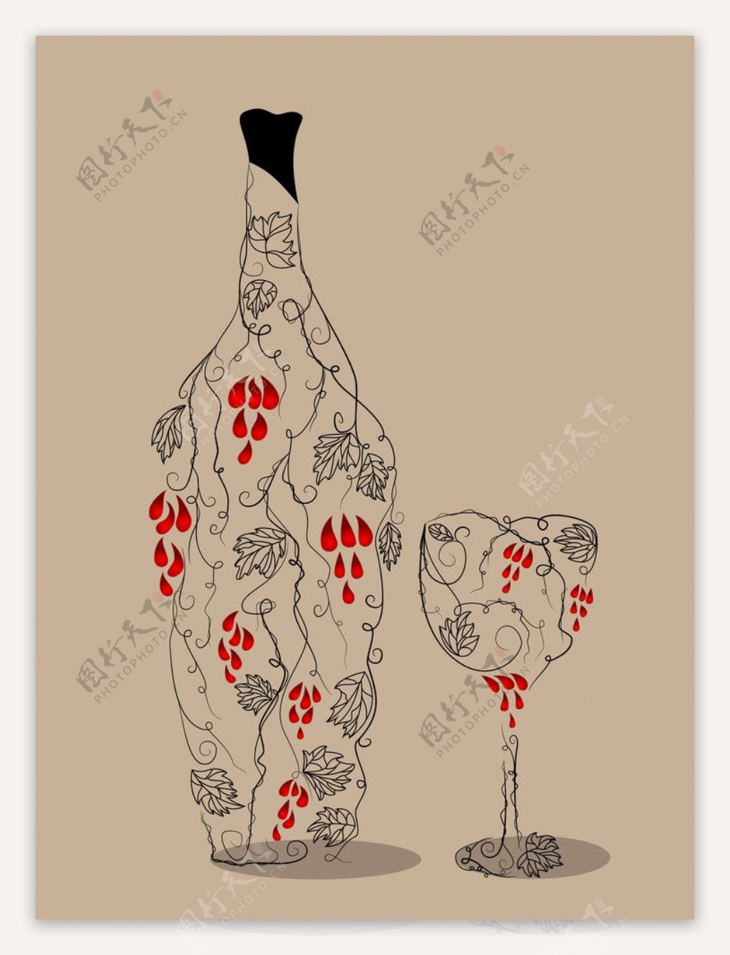 香槟酒水花纹图片