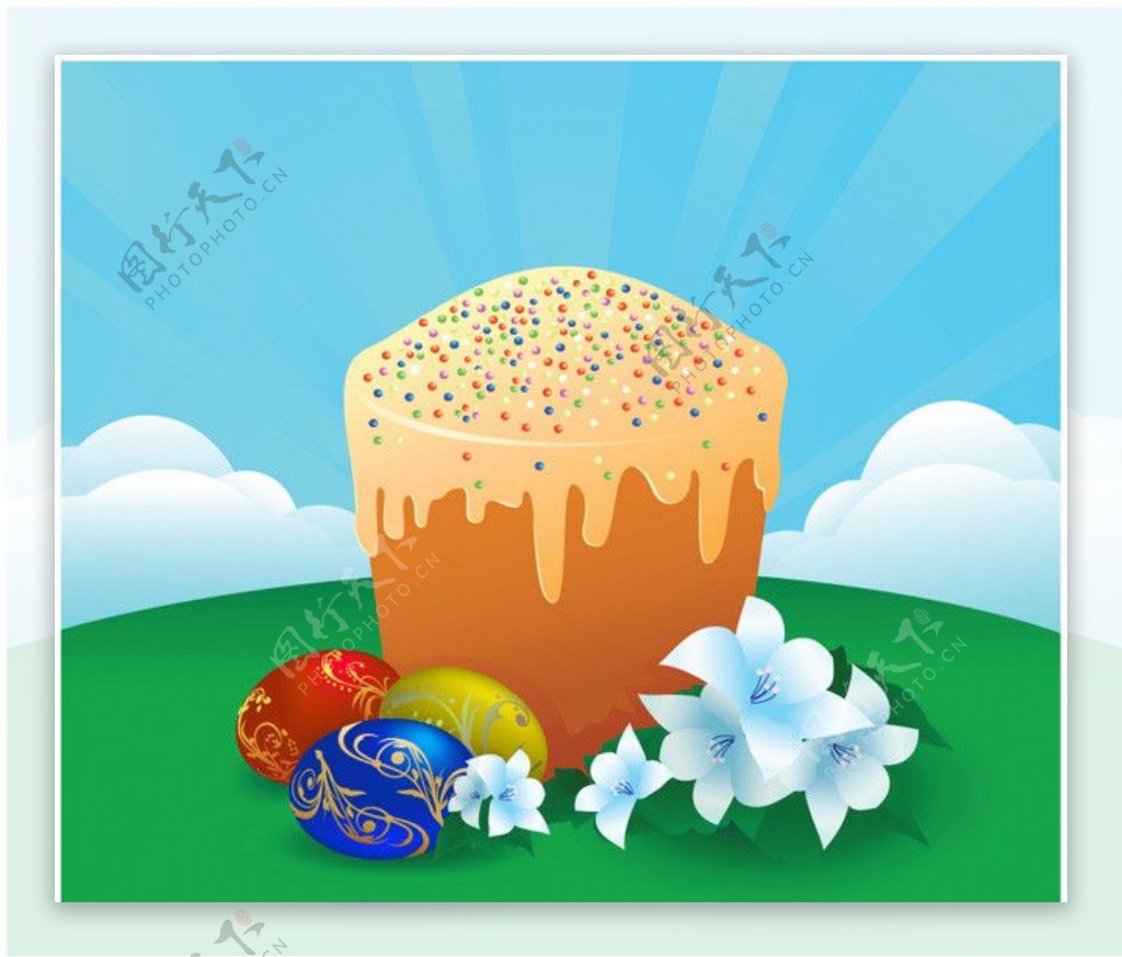 复活节彩蛋蛋糕图片