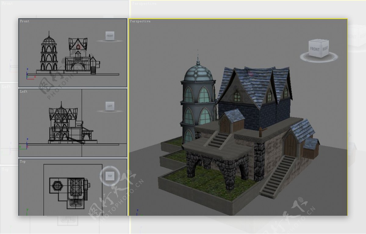 3d游戏西式场景建筑图片