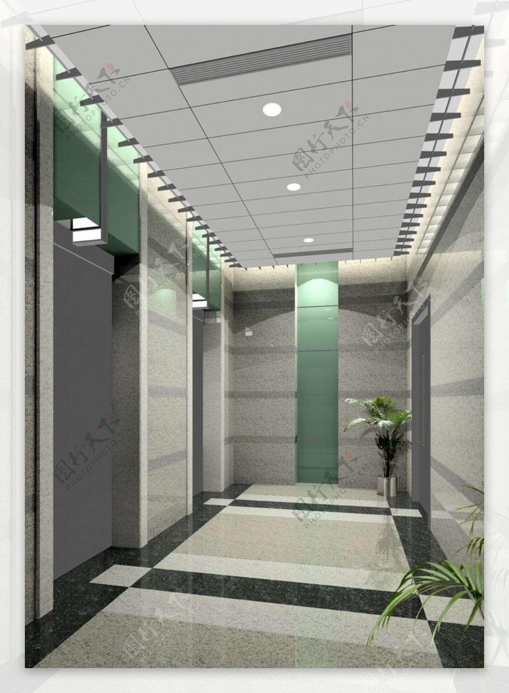 电梯口环境设计图片