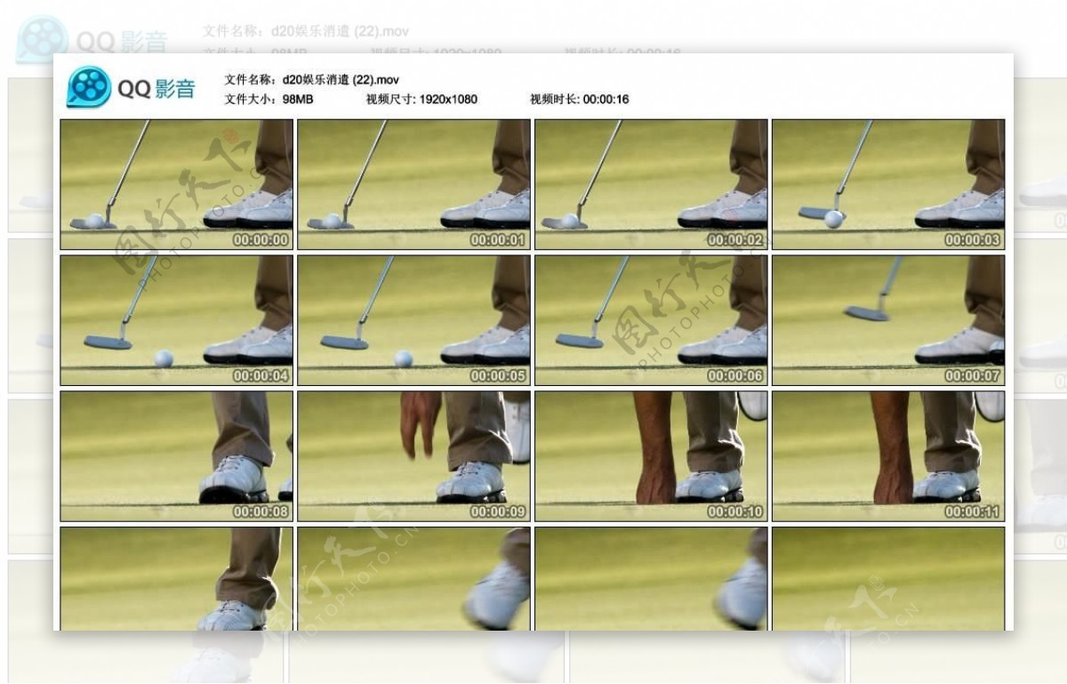 高尔夫球推杆高清实拍视频素材