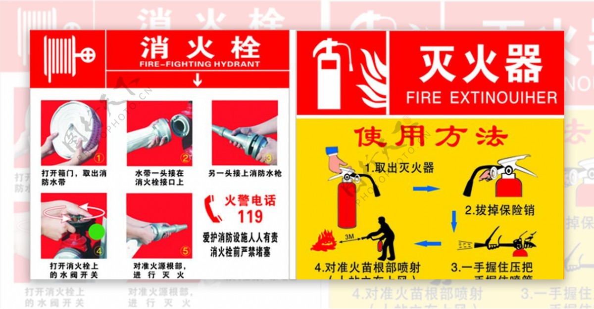 消火栓灭火器的使用方法图片
