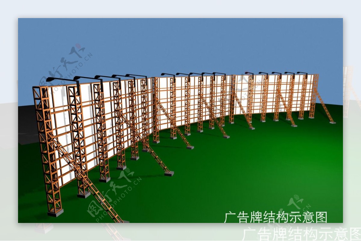 户外广告结构图图片