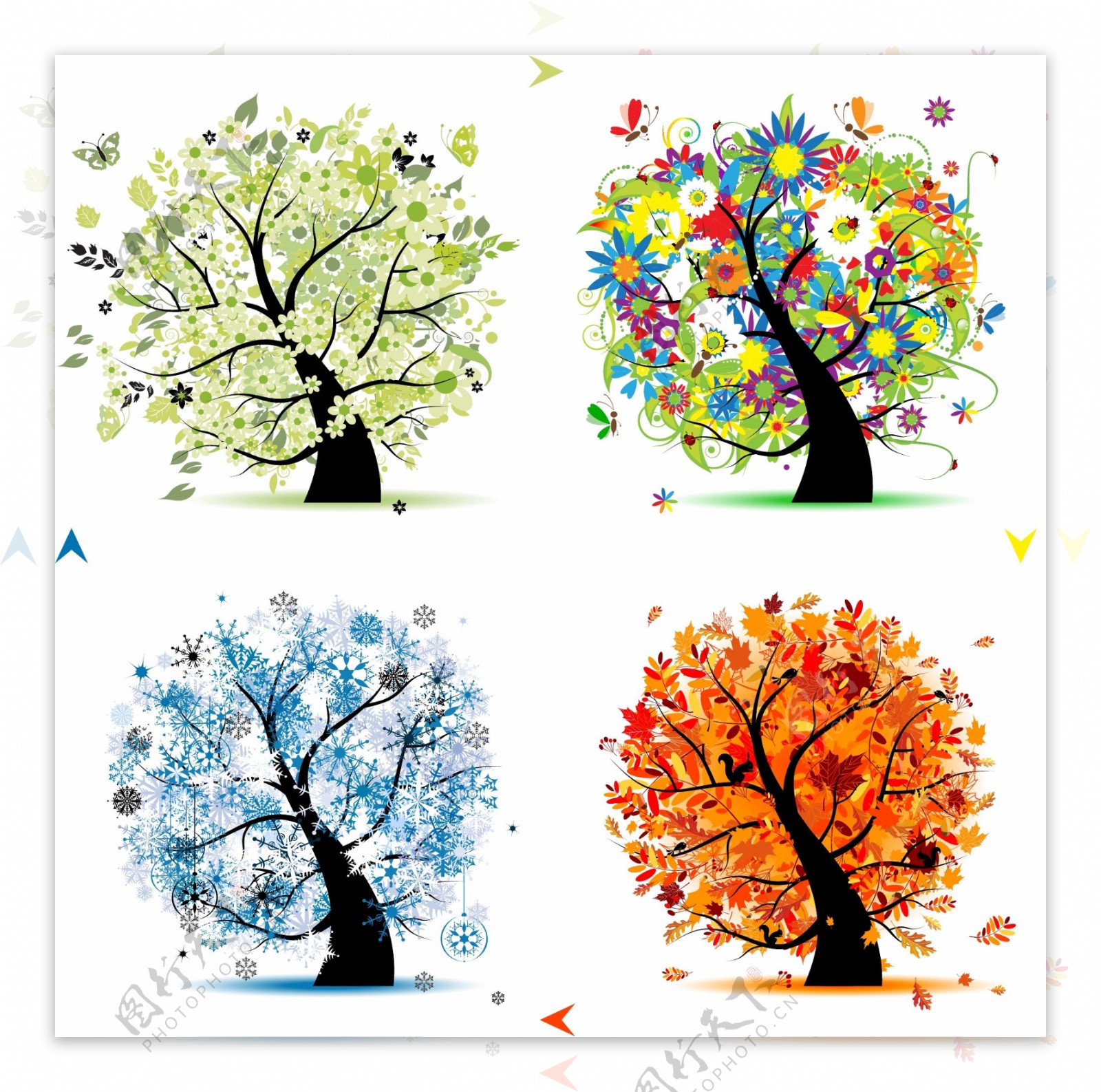 彩色树图片