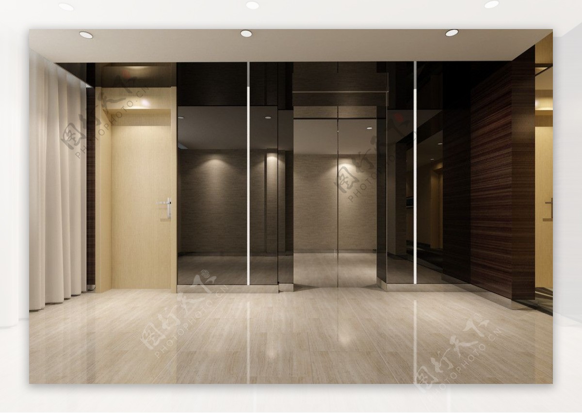 现代电梯间效果图图片