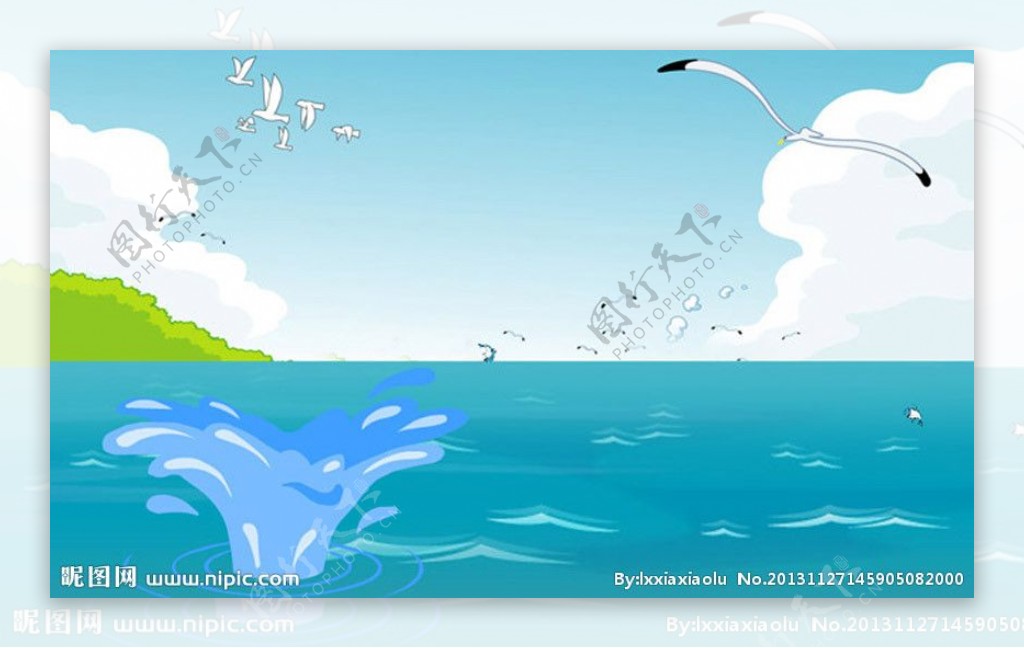 小海豚戏水动画素材