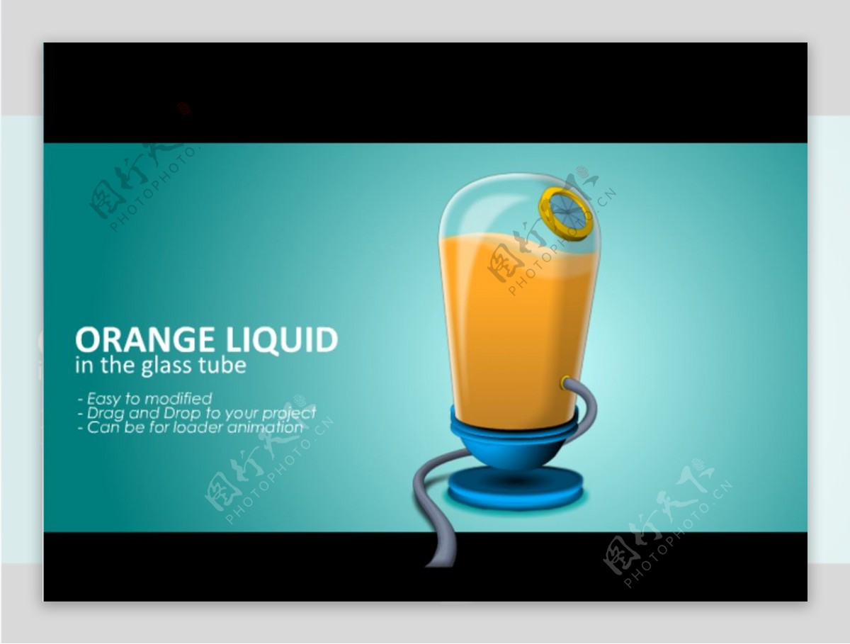 玻璃管橙色液体flash动画