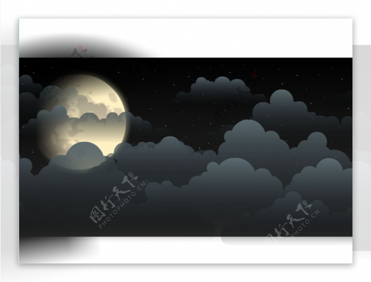 云层和月亮flash矢量动画