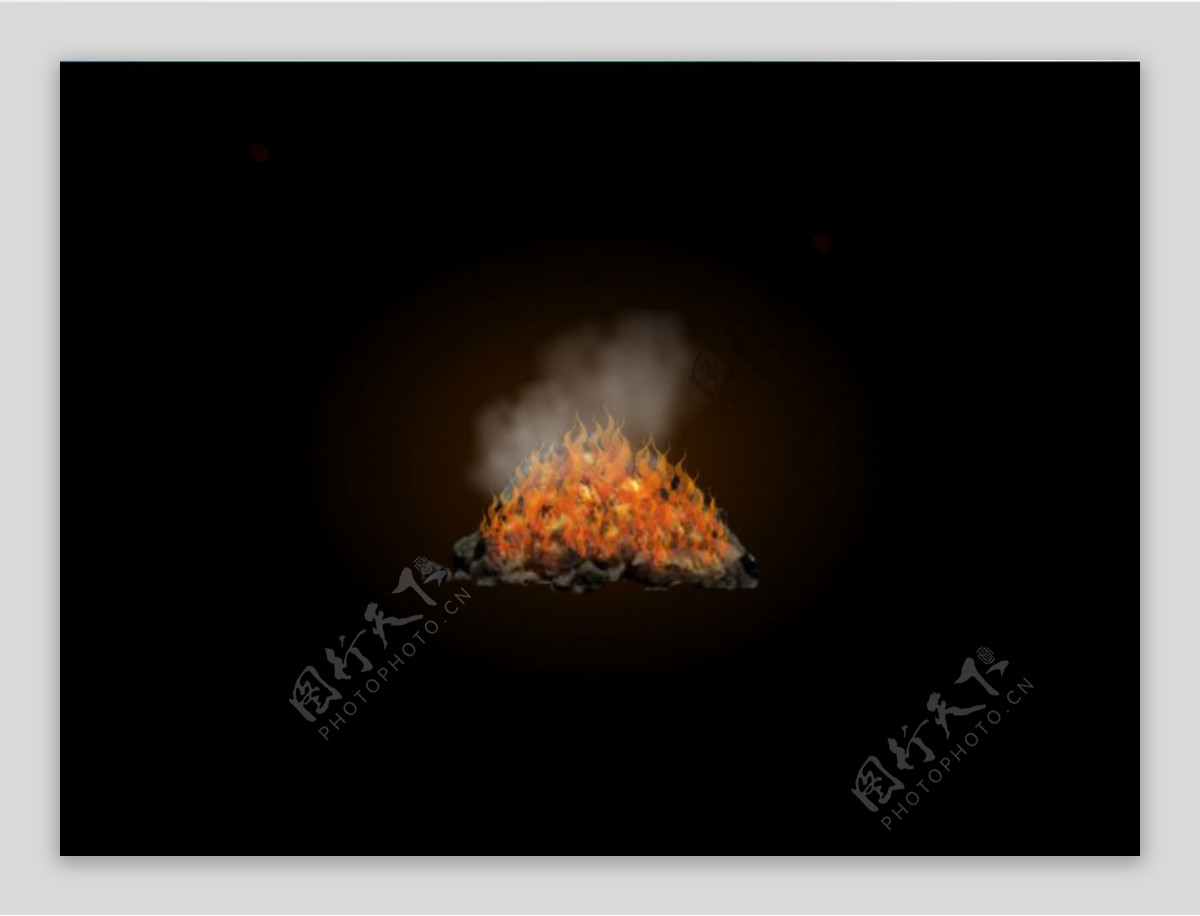 一堆木材燃烧的篝火flash