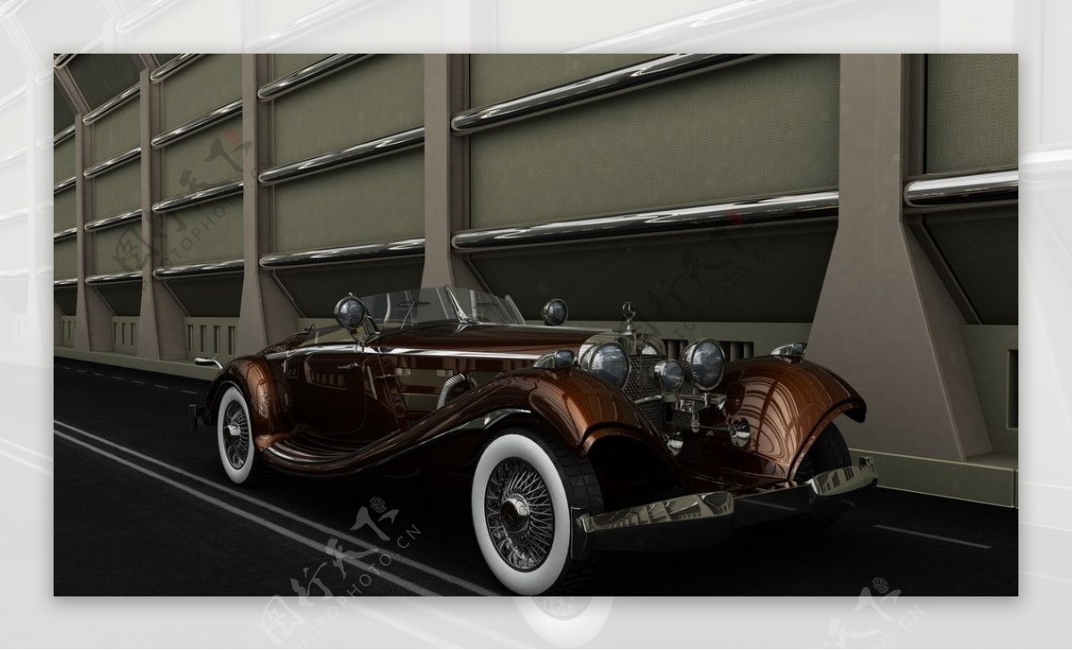 复古汽车3D模型图片