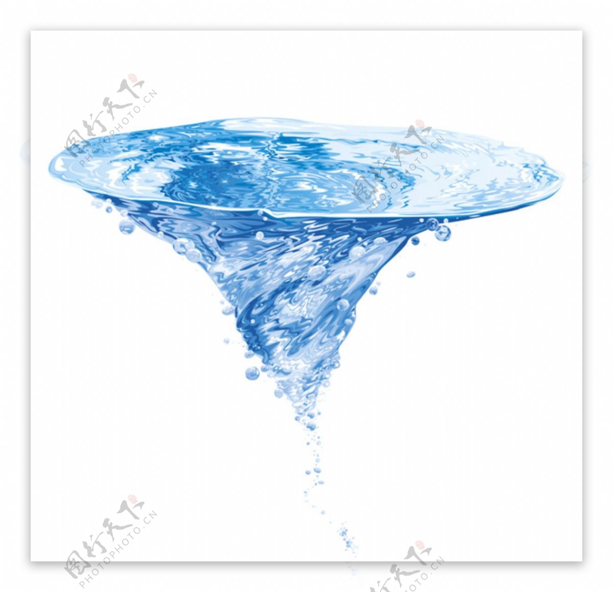 蓝色水纹水滴矢量素材背景图片