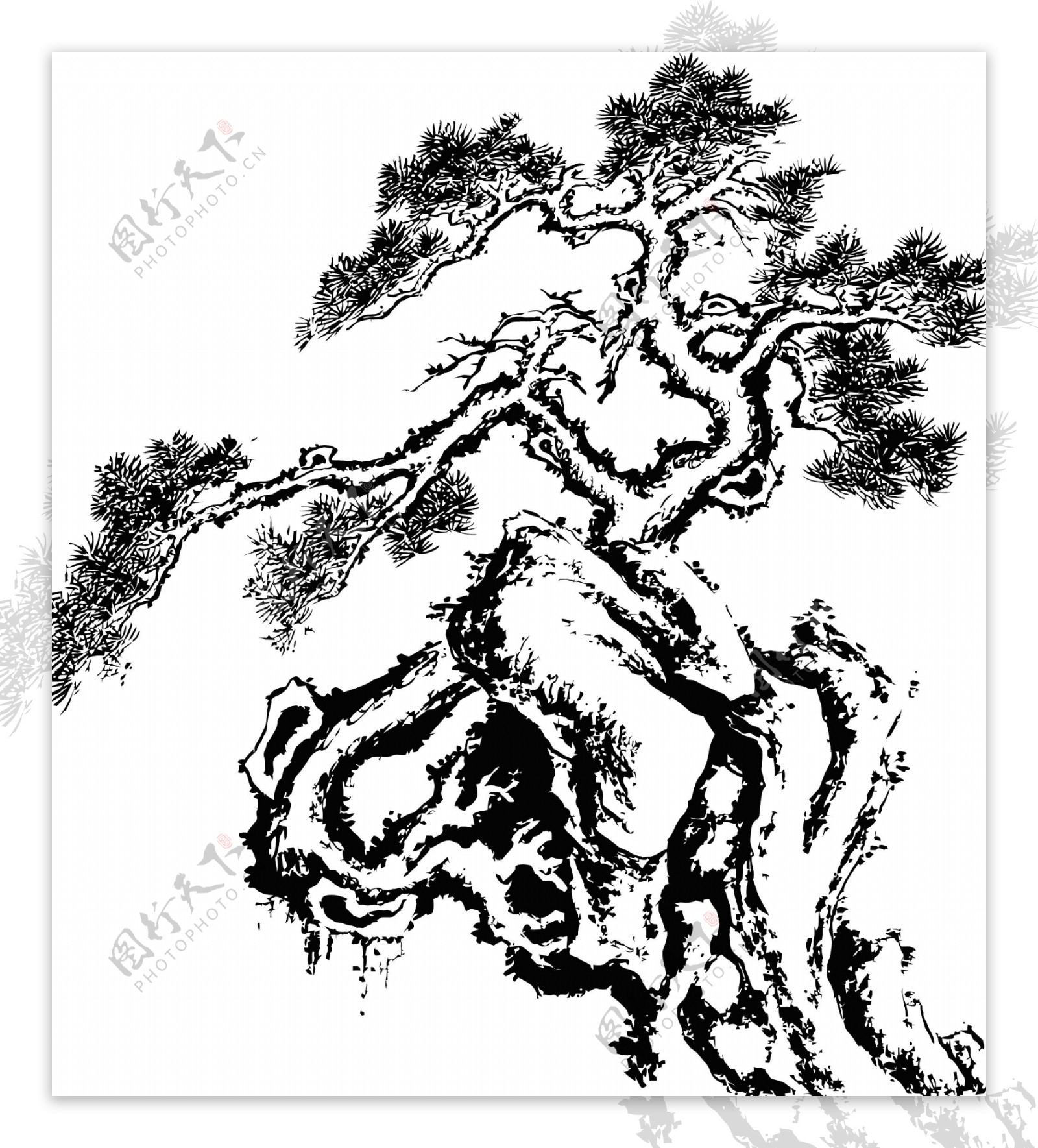 国画系列—古树奇石（63张）设计图__绘画书法_文化艺术_设计图库_昵图网nipic.com