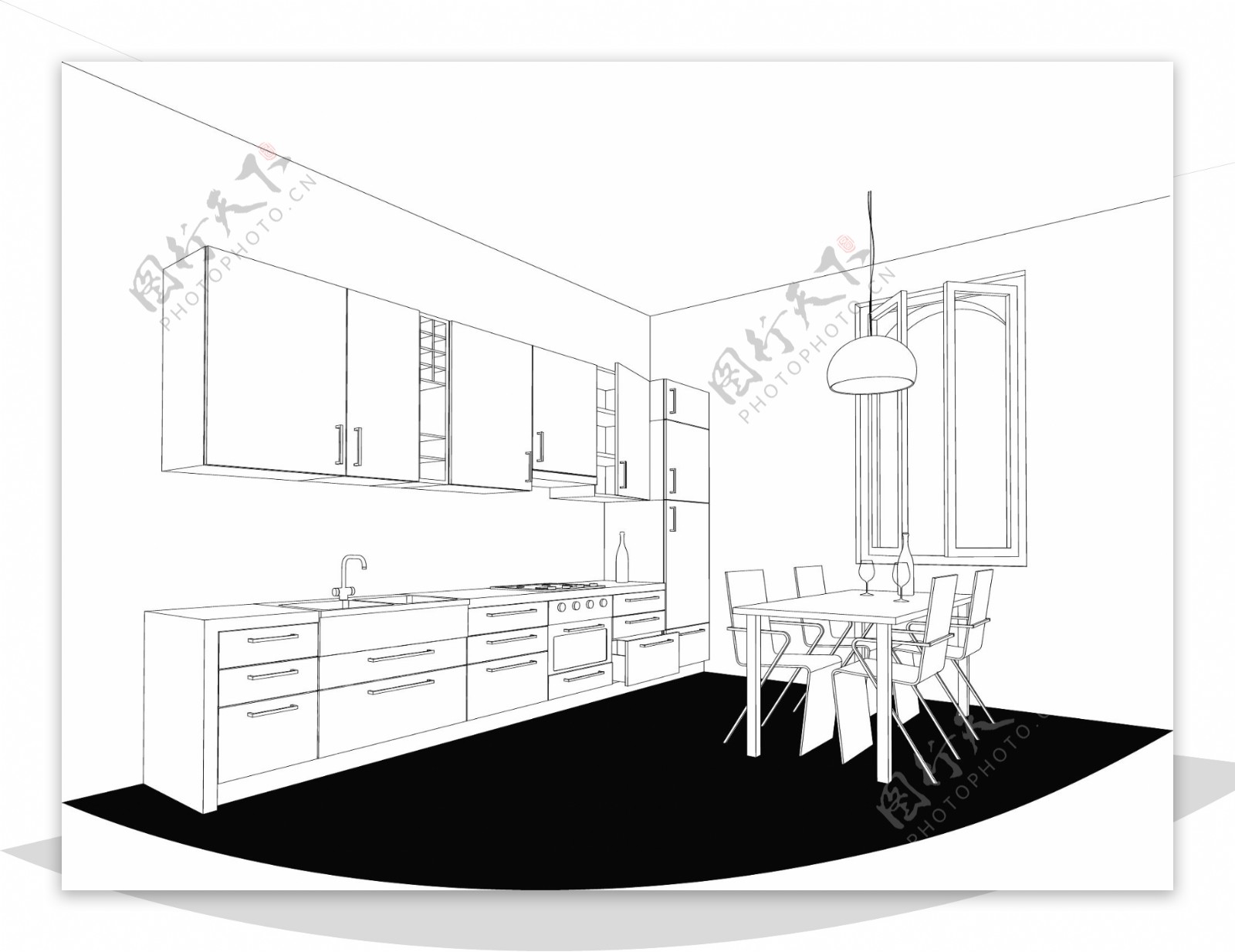 厨房餐厅室内设计图图片