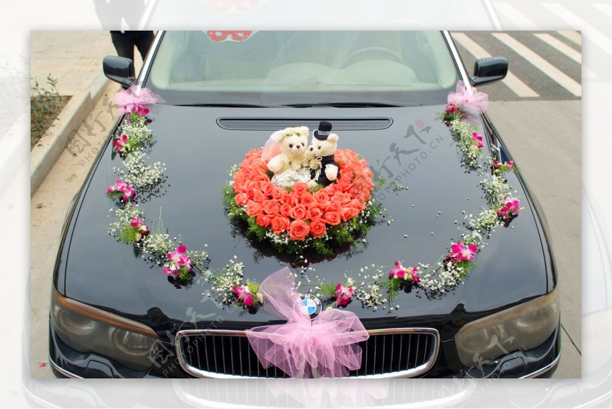 婚车彩车装饰图片