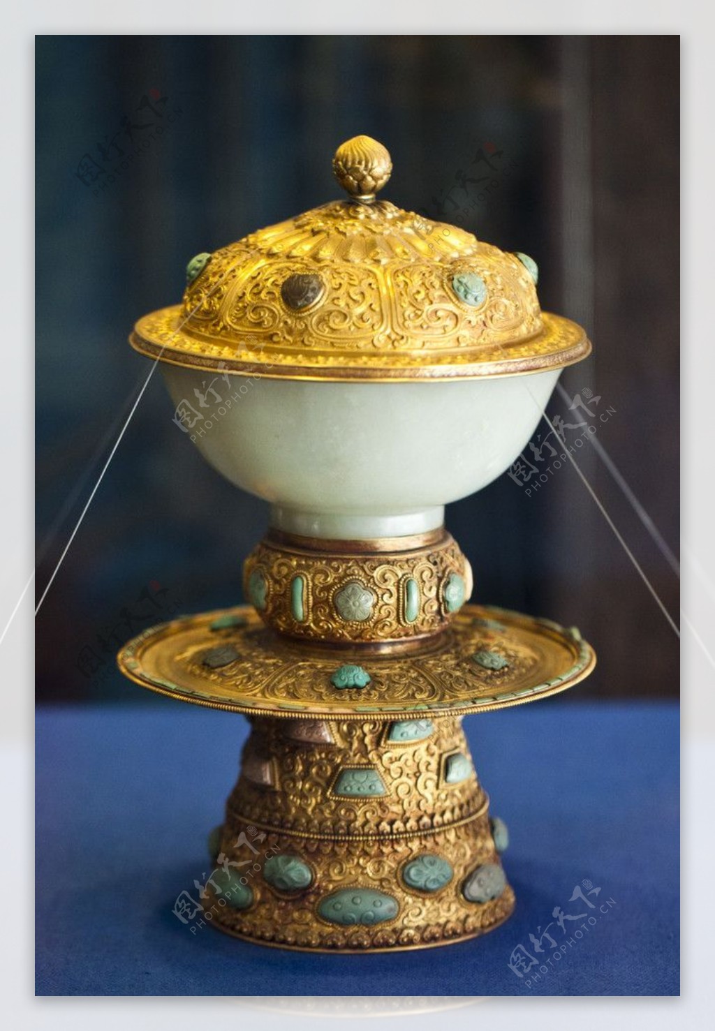 白玉藏文碗图片