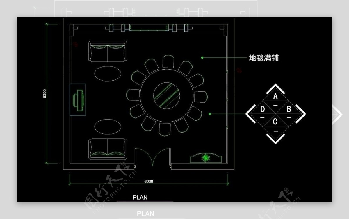 CAD餐厅设计素材图片