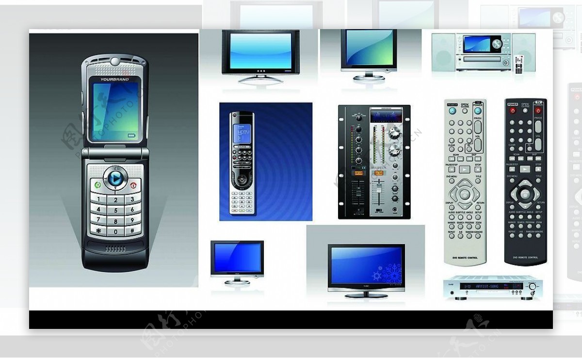 多媒体手机电器系列矢量素材图片