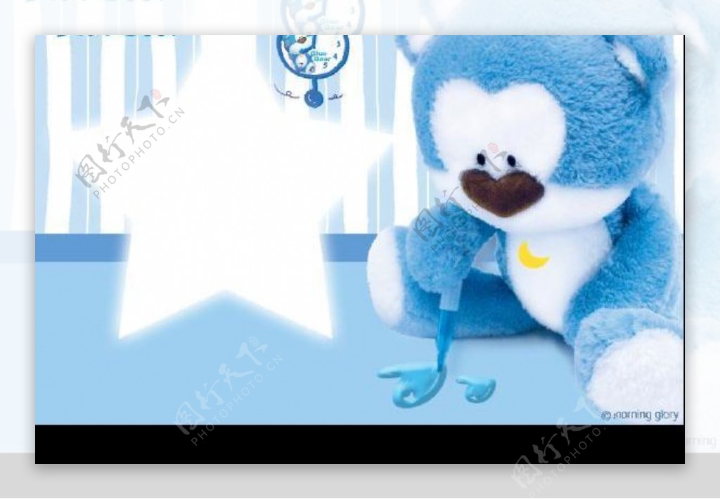 蓝色小熊系列贺卡图片