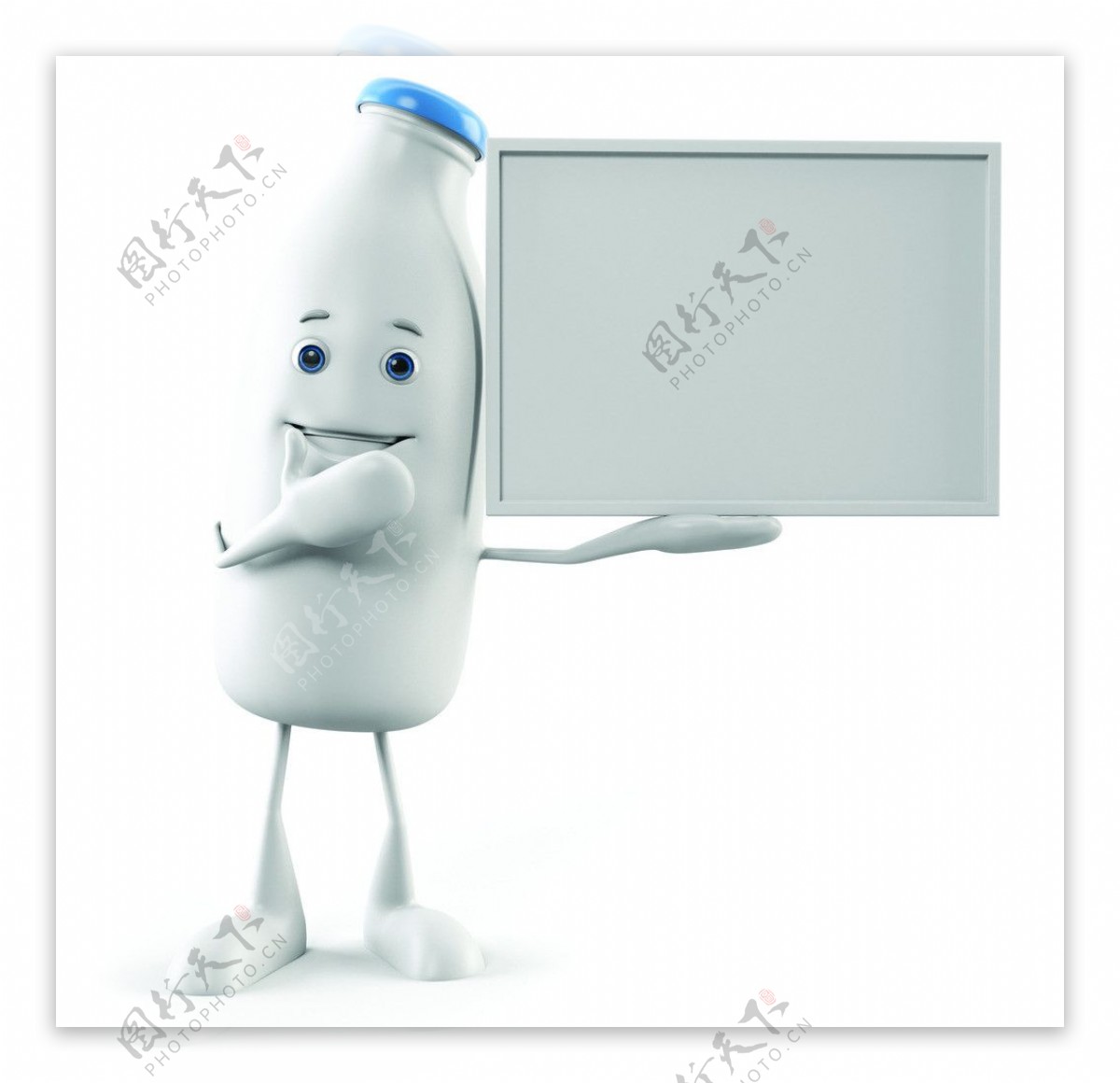 3d牛奶空白广告牌图片