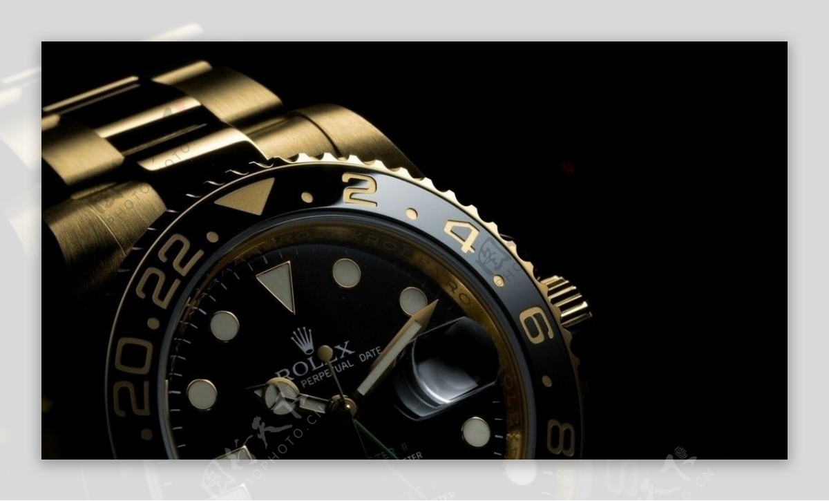 劳力士18k黄金GMT两地时手表图片