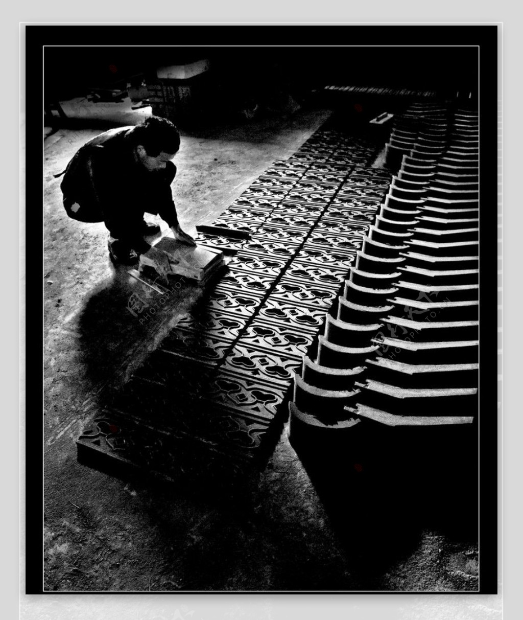 徽州绩溪传统手工制砖图片