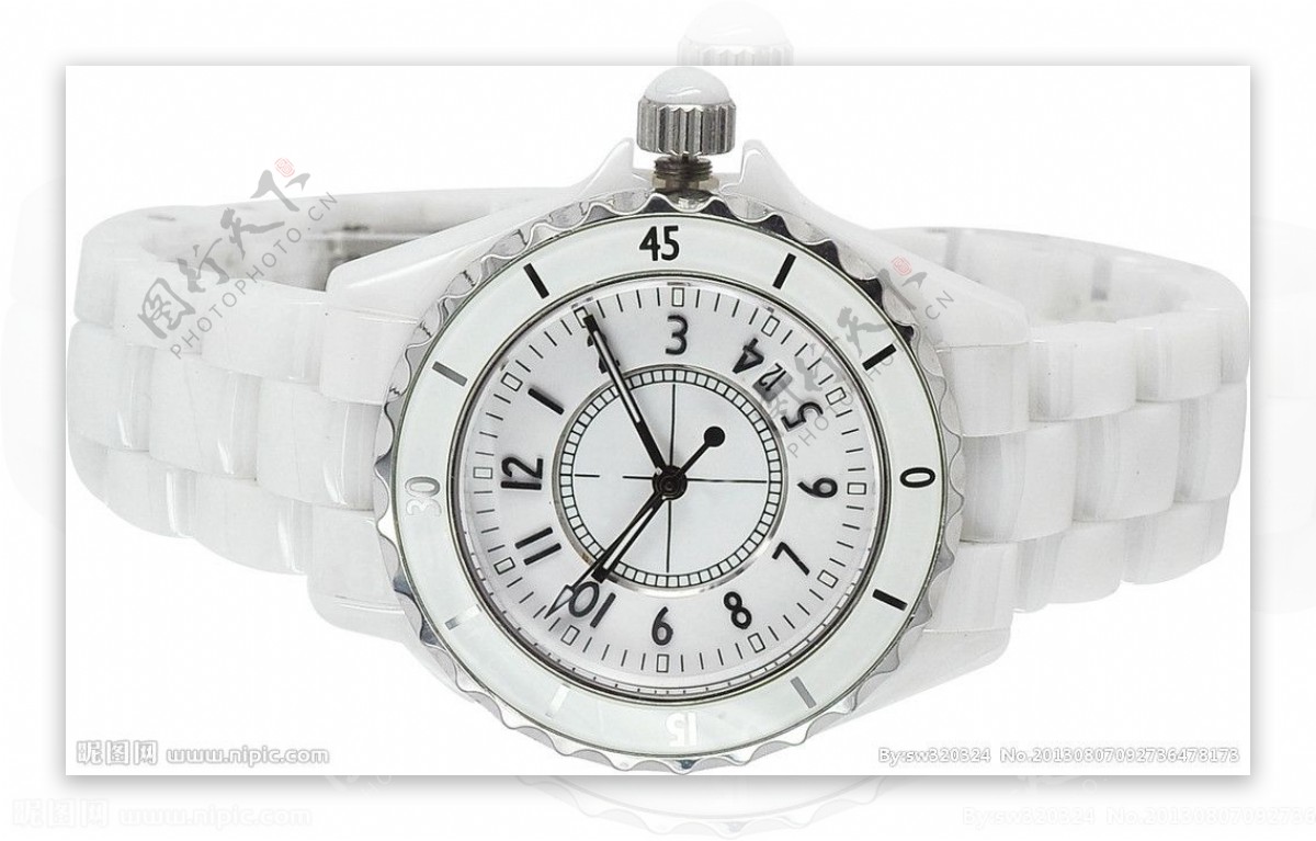 白色陶瓷手表图片