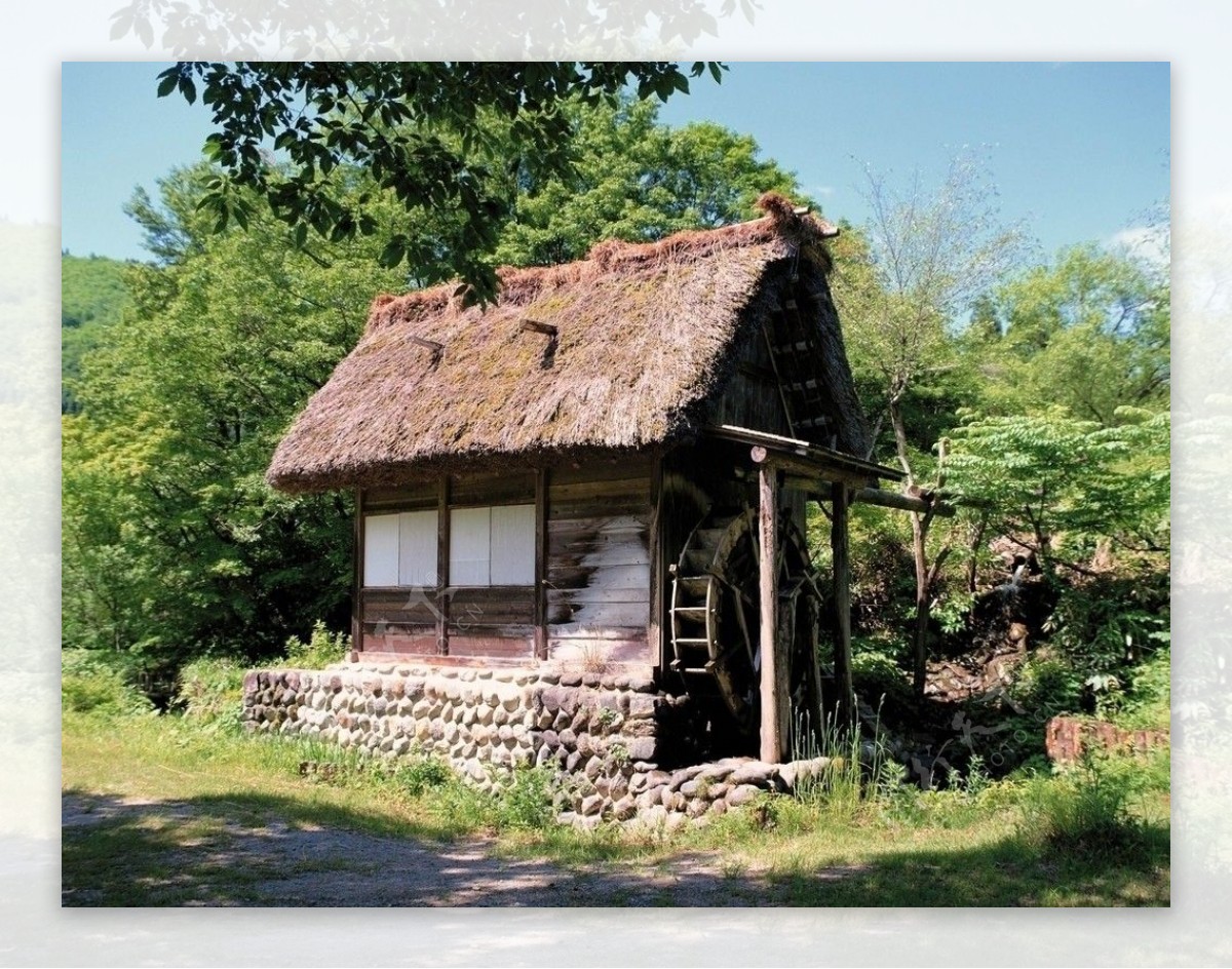 园林建筑房屋树木图片