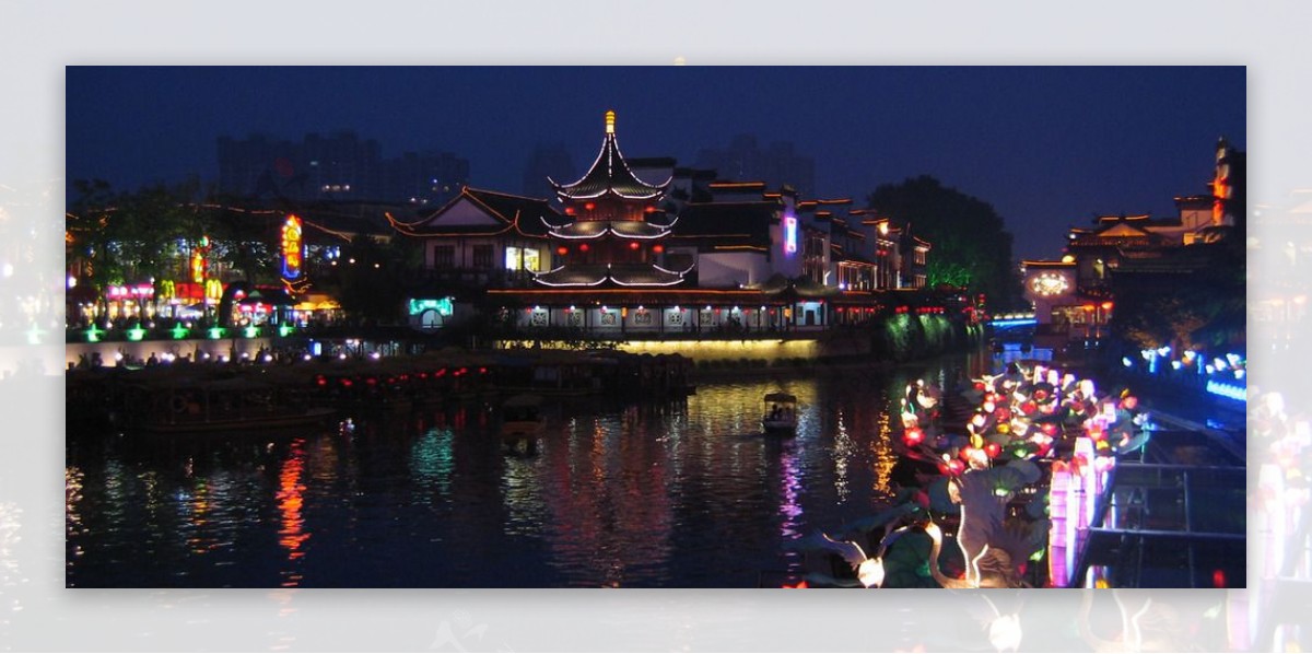 南京夫子庙灯光夜景图片