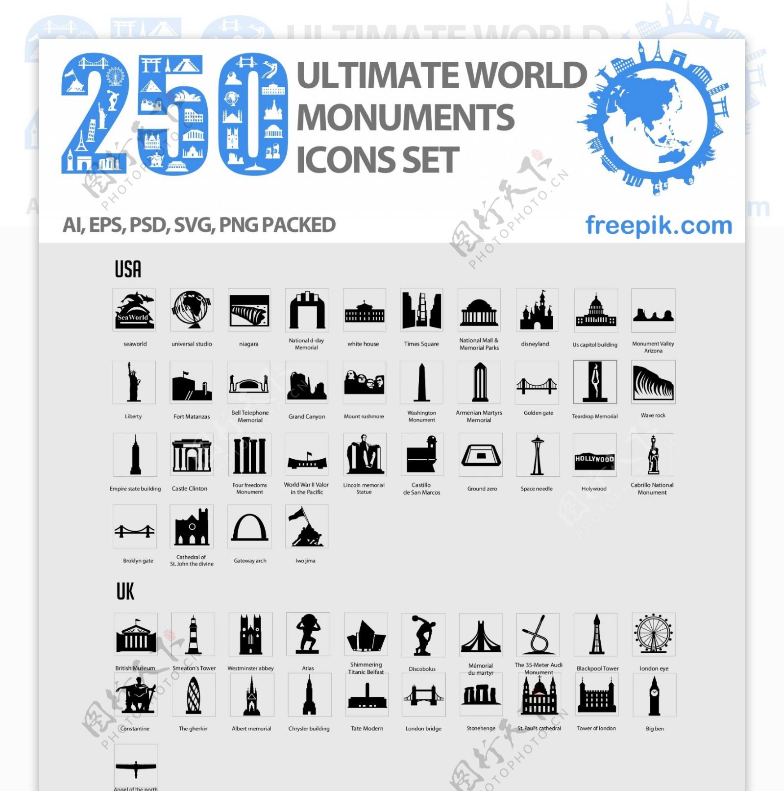 250个世界著名地标图片