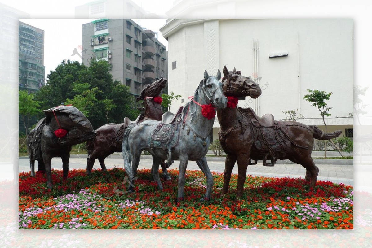 广州荔湾湖骏马雕塑图片