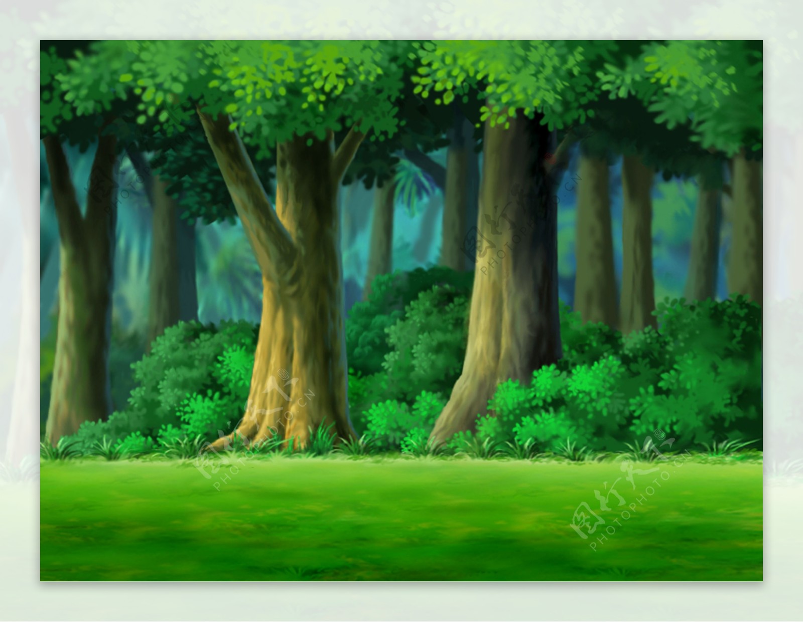 动画背景树林树丛图片